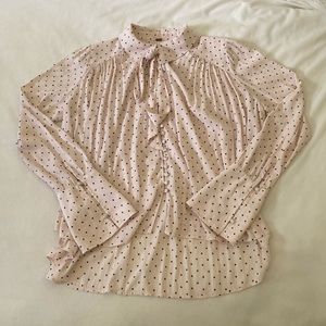 Free People Kennedy Polka Dot Ivory Blouse